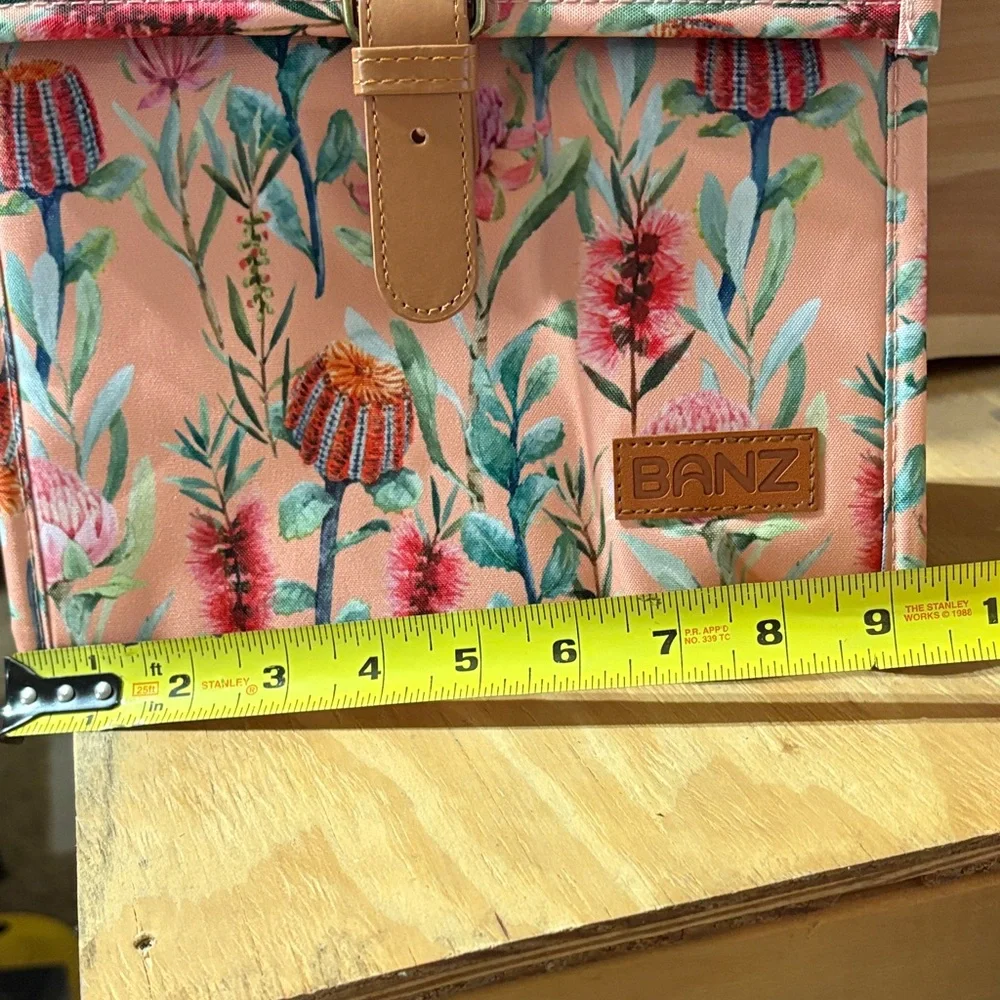 Banz Waratah Apricot Floral Insulated Lunch Tote Bag New